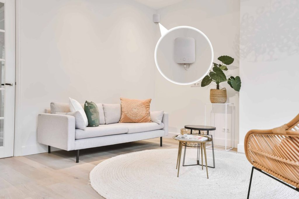 Living room with radar magnified